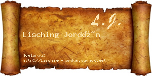 Lisching Jordán névjegykártya
